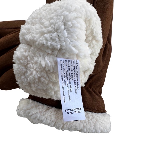 NEW Isotoner Women’s Brown Gloves Sherpa Cuff SmartDri – Size S/M - Picture 4 of 4